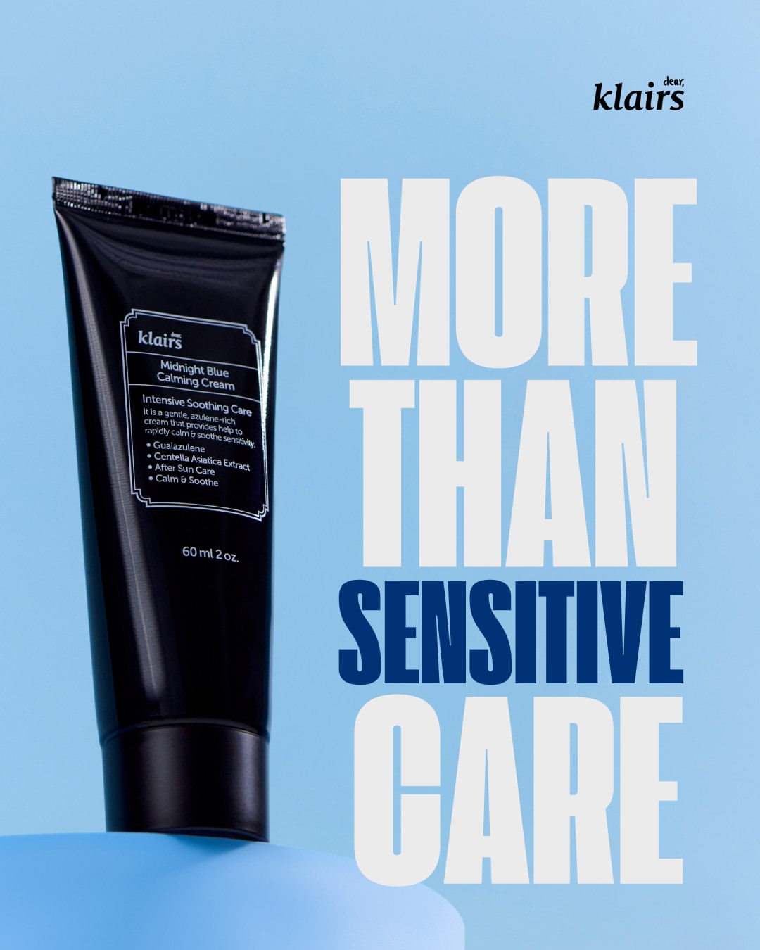 Midnight Blue Calming Cream post, deep blue tone