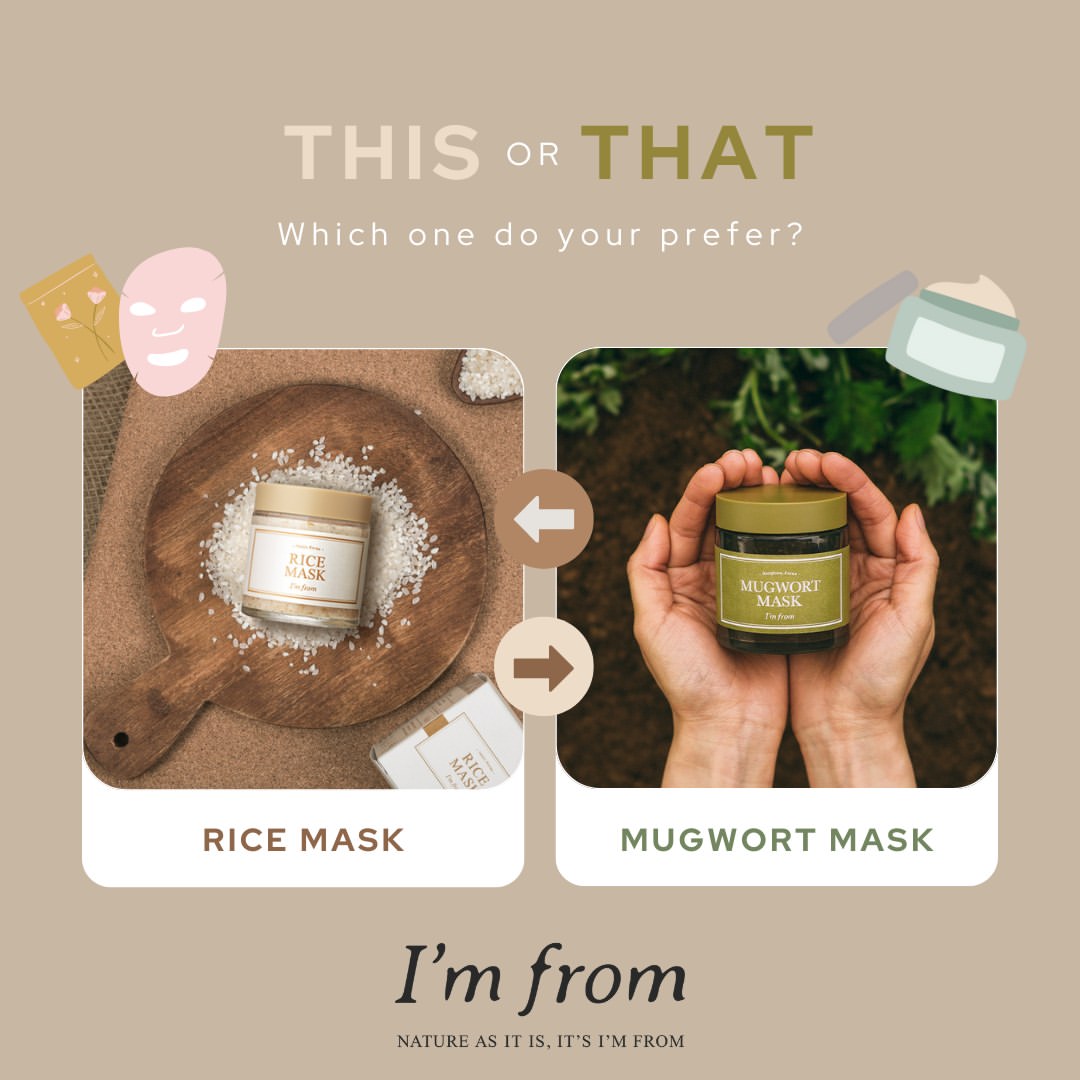 This-or-that comparison post for I'm From, green and cream tone