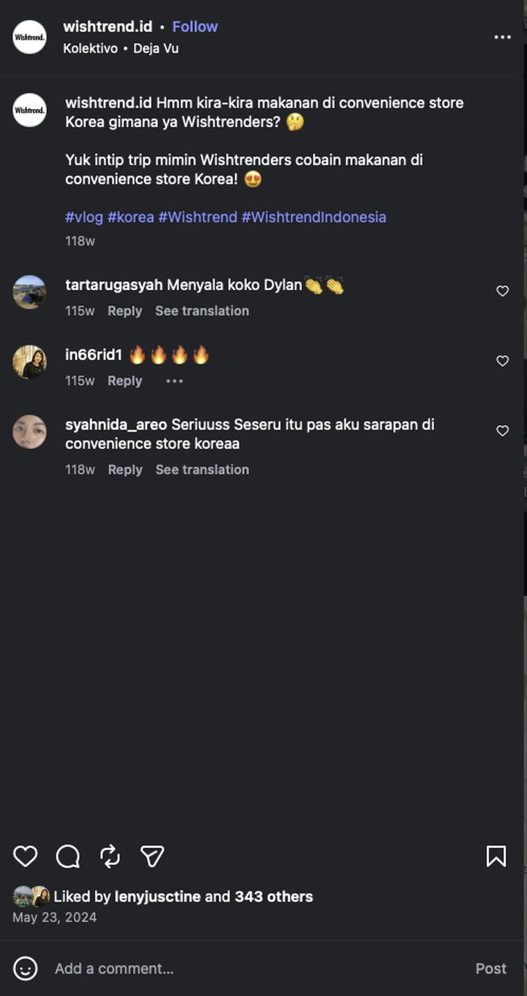 Instagram comments on the second reel